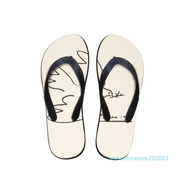 

summer beach вьетнамки женские тапочки сандалии картина art print lady flats обувь дизайнер пабло пикассо исполнитель шедевр s01, Black