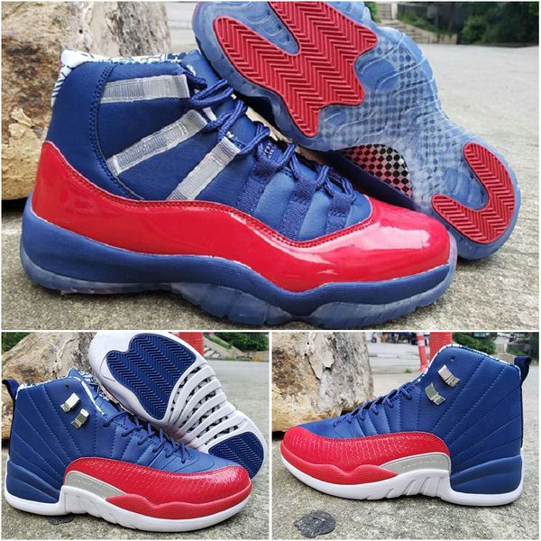 

2019 mens 11s 12s champion basketball shoes designer sneakers jumpman trainers 11 12 baskets blue red des chaussures hommes zapatillas