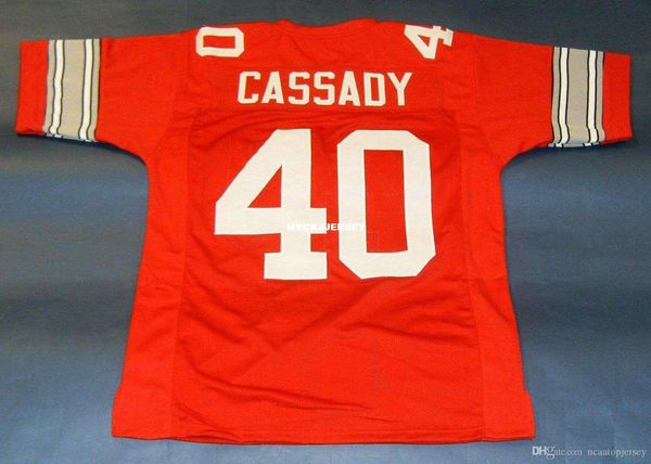 

retro #40 howard hopalong cassady custom ohio state buckeyes jersey osu heisman mens stitching college size s-5xl football jerseys, Black;red