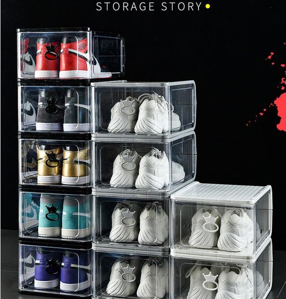 

thickened transparent shoe box shoe storage box basketball shoe cabinet shoes collection display cabinet drawer type home storage case