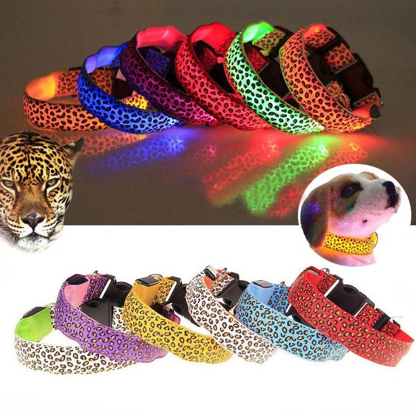

led glowing dog collars necklace leopard flashing spotted dot lines pet cat collar fluorescence trends pet supplies christmas gift an2255
