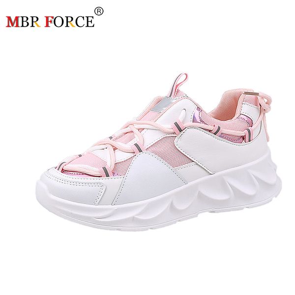 

mbr force fashion women flat shoes breathable casual comfortable chunky sneakers 2020 zapatos mujer platform shoes, Black
