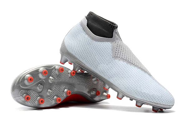 

2019 men knitted fg/ag football shoes outdoor vision college mg shadow series white football boots