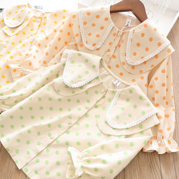 

Spring 2020 Double Layer Large Lapel Girl's Shirt Wholesale