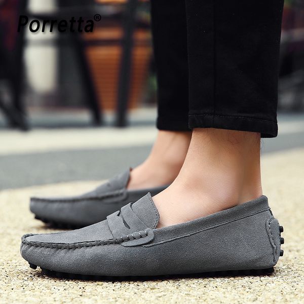 

loafers shoes for men fashion style genuine leather men flats gommino driving shoes spring soft moccasins, Black