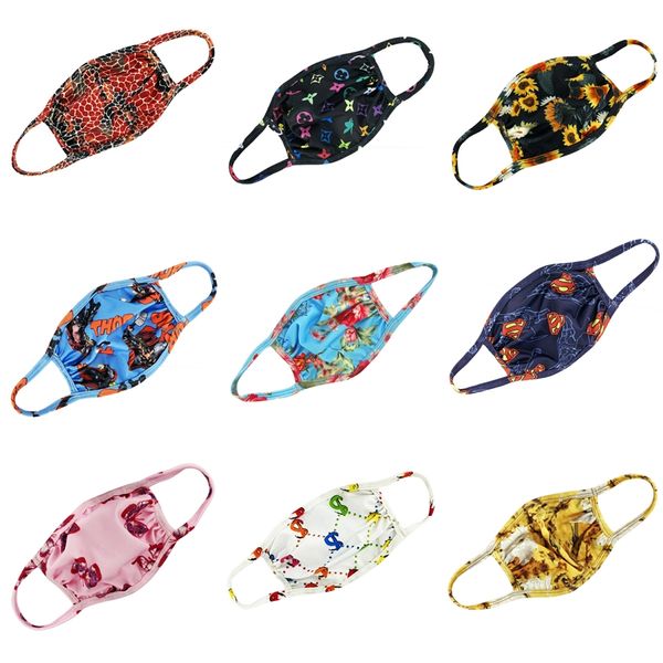 

mascherine designer printed masks children fashion cotton face masks with breath valve pm2.5 mouth mask reusable fabric ma #630, Black