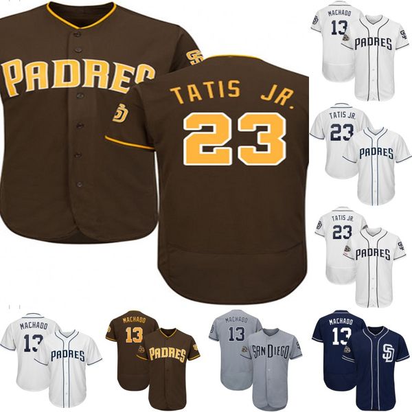 

Mens 23 Fernando Tatis Jr. Jersey San Diego 13 Manny Machado Flex Base Cool Base 100% Stitched Padres Baseball Jerseys Cheap S-XXXL
