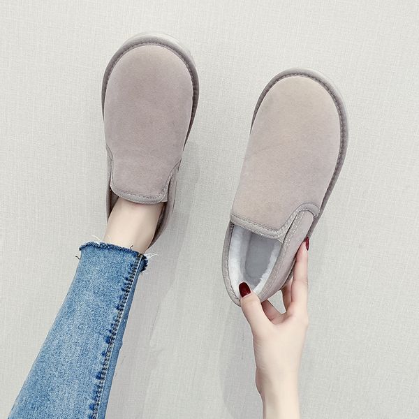 

hkxn cotton shoes women 2019 winter warm snow boots women flat with fashion large size plus velvet bread shoes, Black