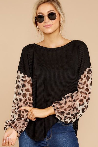 

women black leopard contrast mesh pullover one shoulder bishop sleeve sweatshirt women autumn patchwork elegant sweatshirts