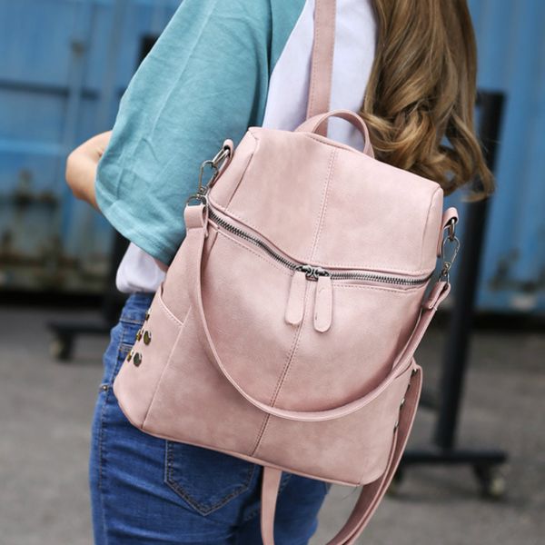 

2020 new simple fashion large capacity multifunctional wild backpack fashion pu leather backpack