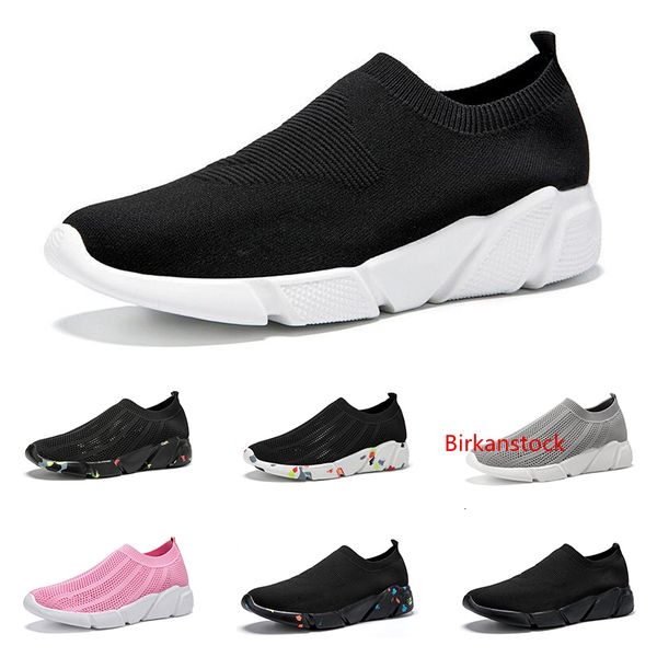 

2020 new fashion sock shoes men women canvas sneakers slip on triple black white pink mens trainer sports sneakers size 36-45 style 6