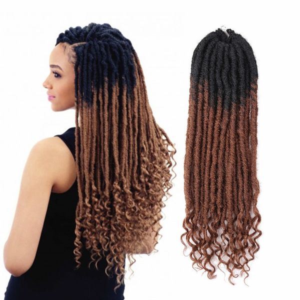 Soft Curly Dreadlocks Bohemian Goddess Nu Locs Wavy Fuax Locs With Curl Ends Synthetic Crochet Braiding Soul Goddess Braids Canada 2019 From
