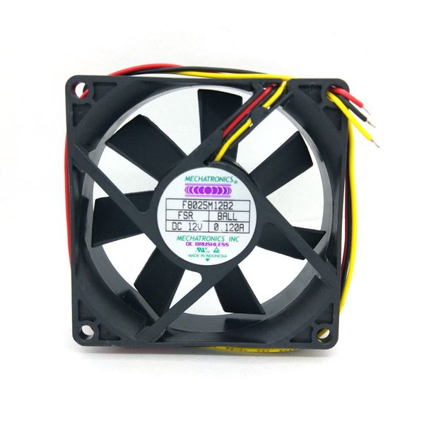 

новые оригинальные f8025m12b2 80 * 80 * 25mm dc12v 0.12a шарикоподшипник тахометр сигнал вентилятора охлаждения