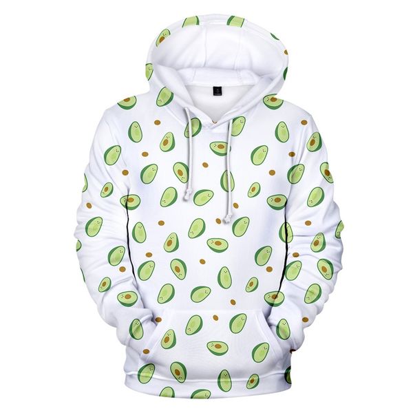 

avocado printing hoodies sweatshirt men men's 3d printing creative round neck casual long shirts blouse clothes men, Black