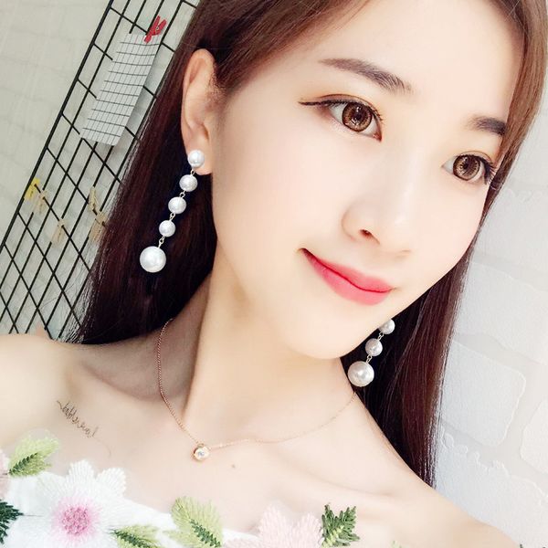 

pearl earrings women's metal earring temperament all-match earring earring, Golden