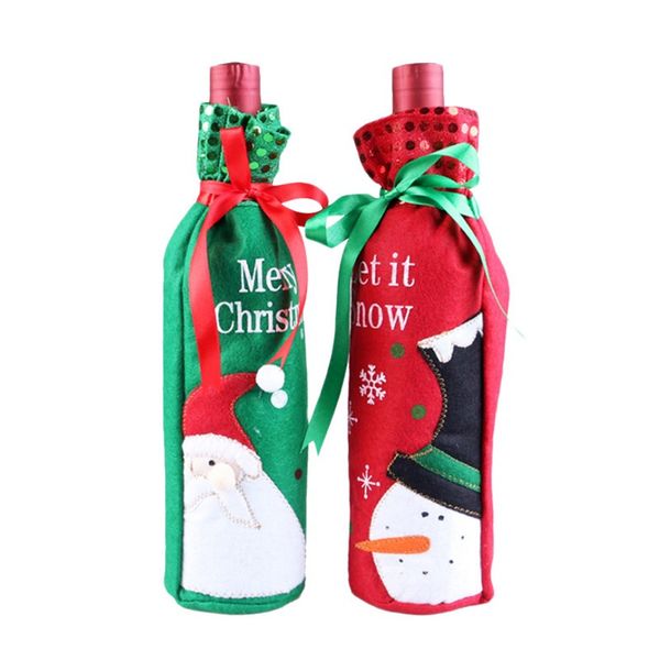 2019 Weihnachtsmann-Rotweinflaschen-Beutel, Weihnachtsdekorationsartikel, multifunktionale Champagner-Abdeckung, Geschenktüten