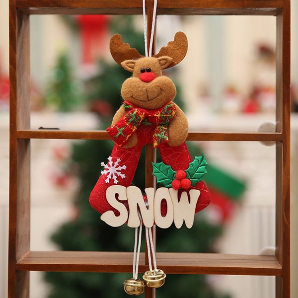 

christmas decoration jingle bell santa pendant christmas tree ornaments hanging with jingle bells door wall letter bell pendant