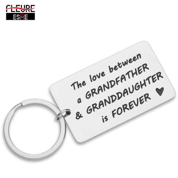 

день отца дедушка подарки внучек key chain любовь цитата из внуками смешного подарка для деда papa именинников брелока, Silver