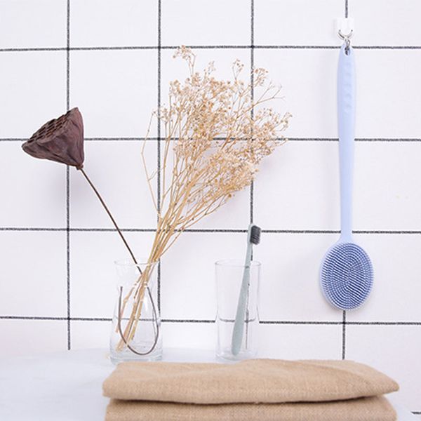 

силиконовые ванны кисть нескользящая длинные ручки душ скруббер для дома ванной lbshipping