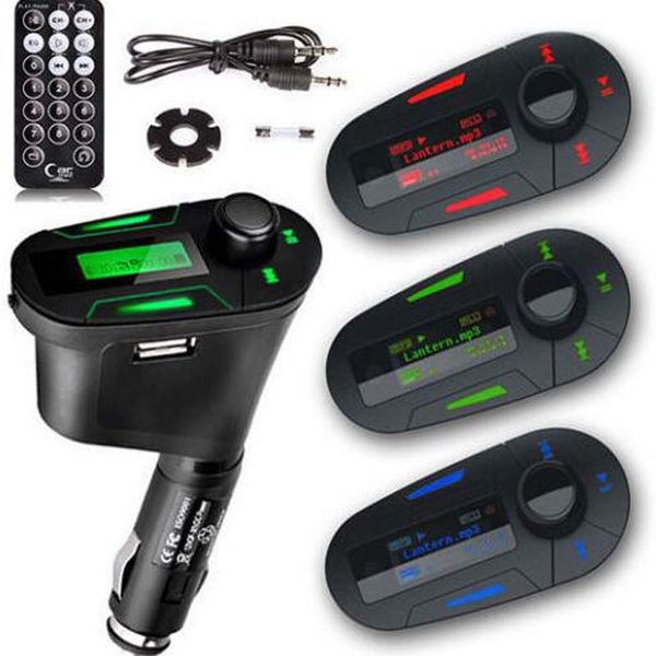 

lcd usb car charger cigarette lighter charger usb socket car remote wireless fm transmitter modulator kit mp3 player