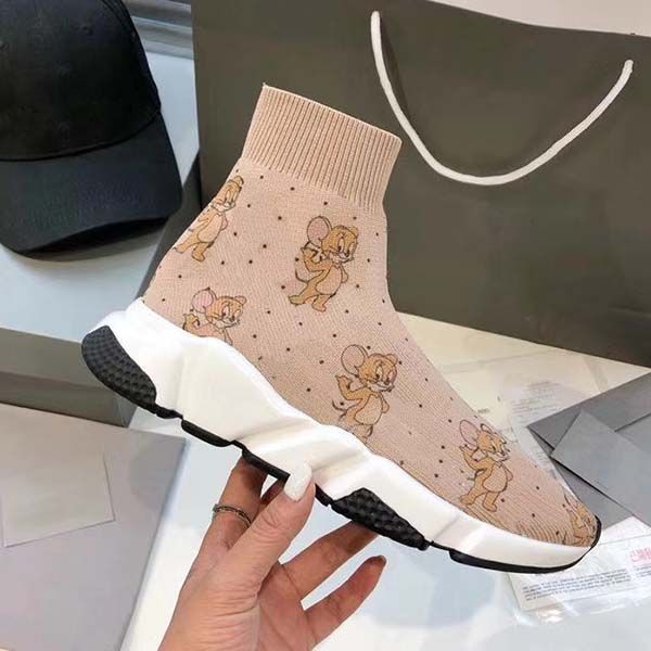 

2020 new superior quality designer sneakers speed trainer runner triple fashion flat socks boots casual shoes size 34-45, Black