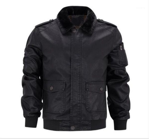 

leather jackets lapel neck long sleeve mens solid color outerwear casual males apparel autumn winter mens, Black