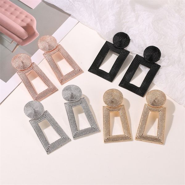 

fashion statement drop earrings for women statement big geometric metal earring women's hanging earrings 2019 modern jewelry, Silver