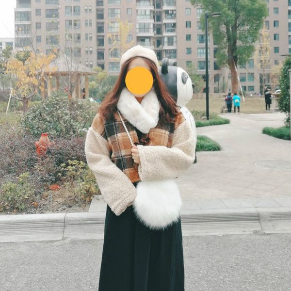 

новый стиль жемчужная цепь crossbody сумка милый плюшевый мешок