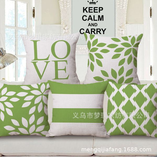 

meng qi home textile green concise embrace pillow case fashion cushion sample between sofa back cushion