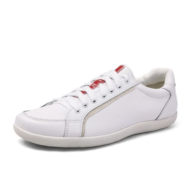 

2019 men fashion flat round toe casual shoes men solid black white leather business male comfortable shoes