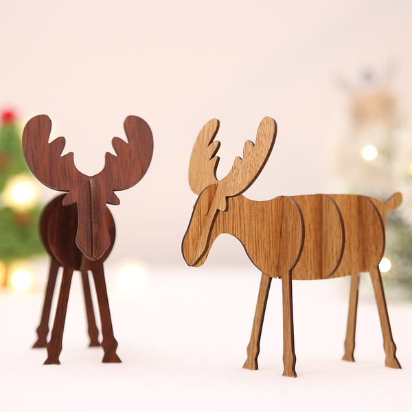 

diy wooden christmas elk xmas christmas reindeer tree ornaments navidad decoration for home happy new year