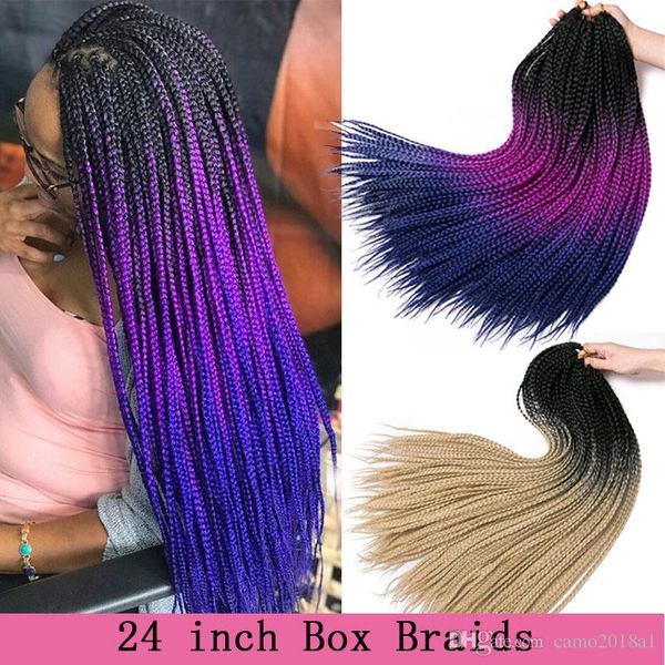 

1pcs 3s box braids african colorful braiding hair extensions men and women hip hop ombre color crochet braided dirty hair rope, Black
