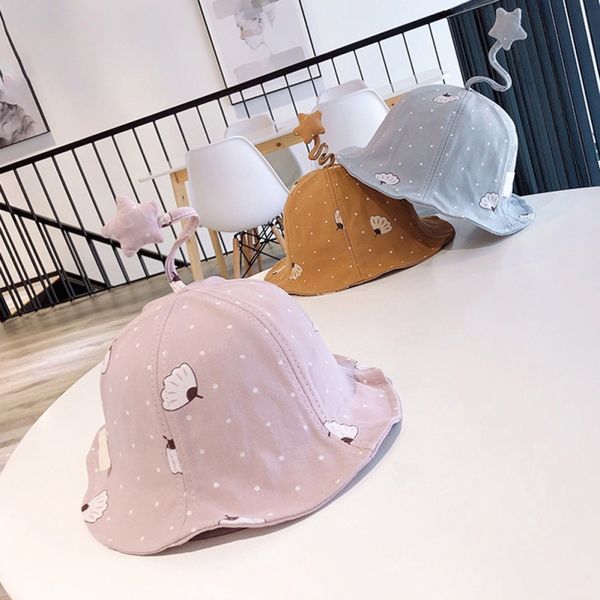 

baby hat 1-3year new style casual fashion baby cap kids toddler cute polka dot printing soft bucket hat children's gift, Yellow