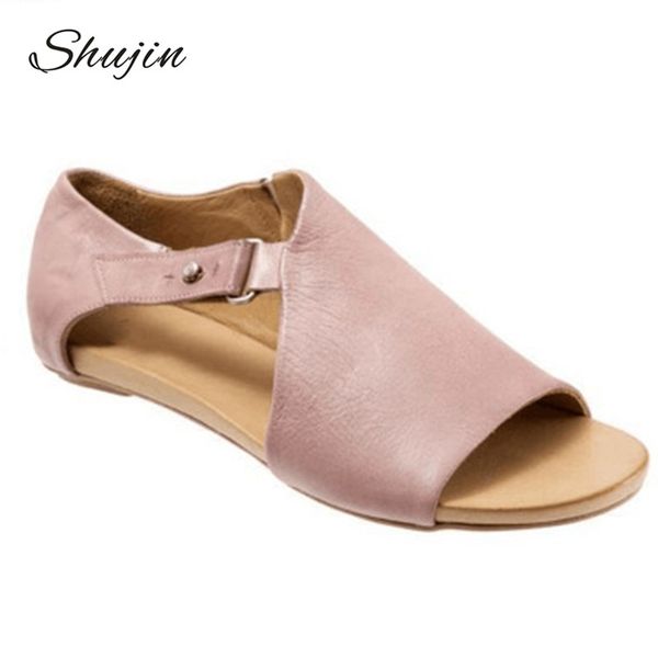 

shujin women sandals flops flats 2019 new summer fashion wedges shoes woman slides lady casual female size 35-43, Black