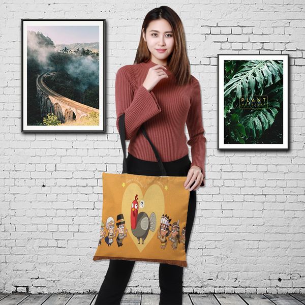 

customized double-sided printing handbag totoro series printing women shoulder large shopping bag ladies shoulder bag 43cm*43cm