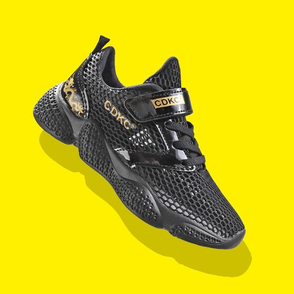 

2019 new student breathable children sports shoes mesh casual shoes kids sneakers trainer school running outdoor anti-slippery, Black
