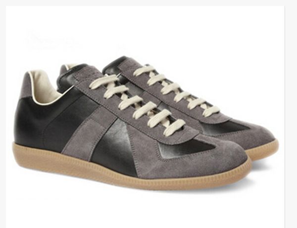 

new men flat shoes kanye west sneakers high luxuries genuine leather men's fashion casual shoe 38-46 ing, Black