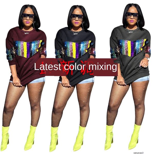 

womens designer solid color banquet dress v-neck long sleeve hip split dress rg7mh, Black;gray