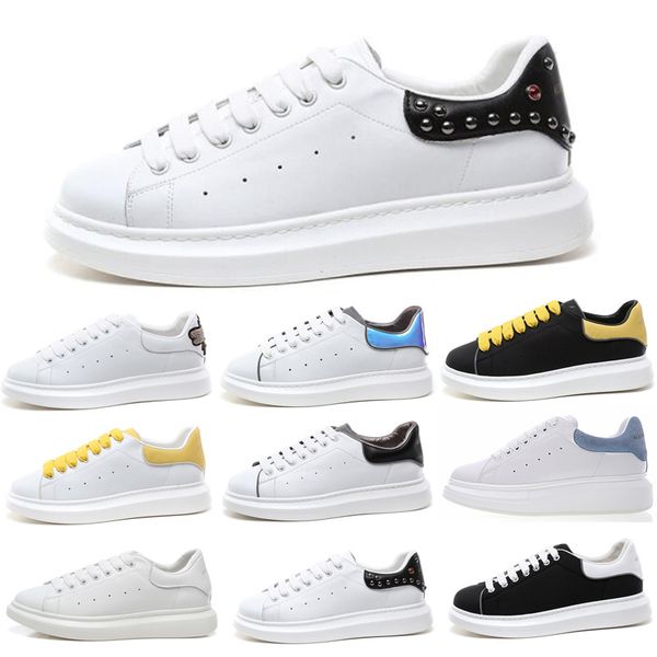 

2019 fashion luxury leather white casual shoes lace up designer comfort pretty girl women sneakers casual leather shoes men sneakers, Black