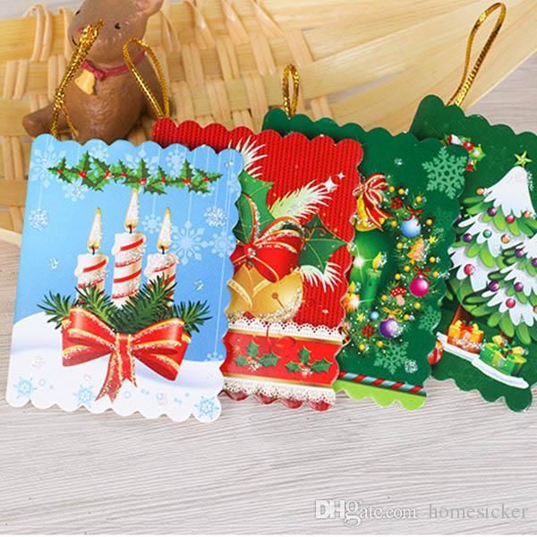 Cartões de Natal Ornamento do Xmas impressos Desejando Cartão 7X5.5Cm desejo doce encantador Para caçoa o presente de aniversário com o pacote de varejo