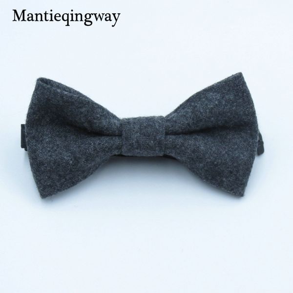 

mantieqingway wool bow ties for baby suits cravat cotton kids bowtie wedding party bowknots adjustable skinny gravatas bowties, Black;gray