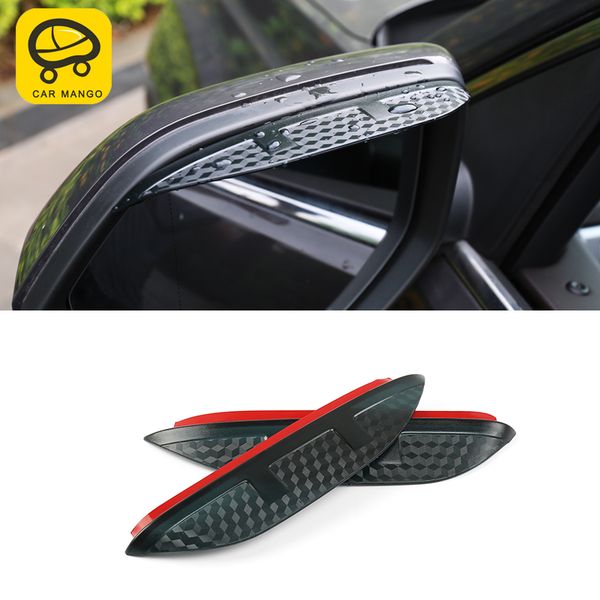 

carmango carbon fiber rainproof car rear view mirror sticker rain eyebrow weatherstrip car mirror rain shield shade cover