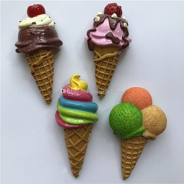 

new exotic fridge magnets strawberry chocolate ice cream cone resin fridge decoration magnet stereo magnet novel ornament gifts home décor