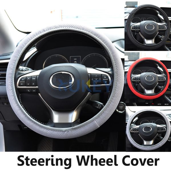 

2017 new summer use car auto universal elastic handmade skid proof steering wheel cover black/red/gray