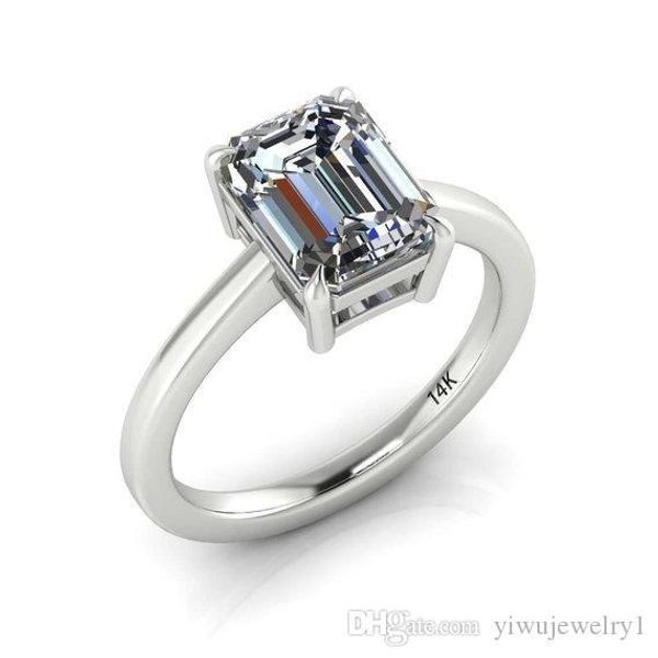 

beautiful women's jewelry 925 sterling silver ring princess cut 2ct cz diamond engagement wedding band rings size 5- 12, Golden;silver