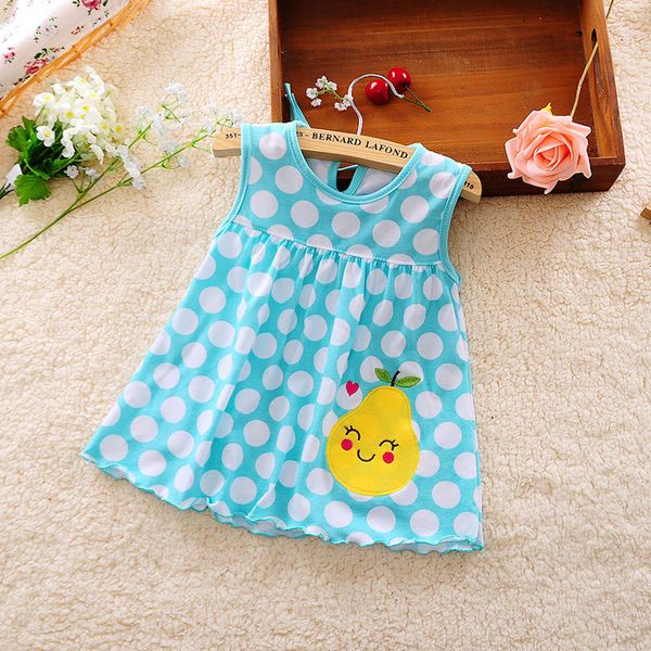 

toddler cute baby cotton flower children dot striped tees dress t-shirt vest, Red;yellow