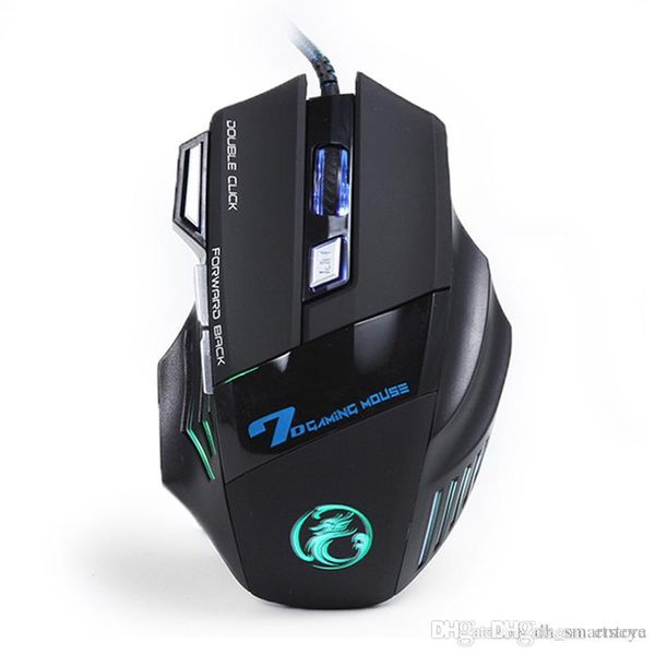 

professional wired gaming mouse 7 button 5500 dpi led optical usb gamer computer mouse mice cable mouse x7 with retail box