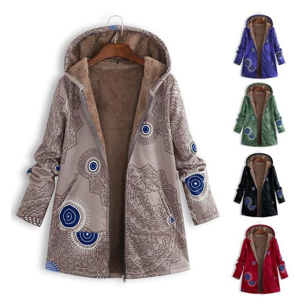 

women designer coat fashion printed hooded sweater winter plush long-sleeved jacket for lady 19ss plus size s-5xl 2020 new, Black