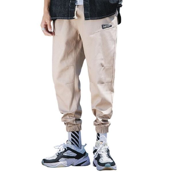 

men's pants 2021 spring summer pockets cargo men black casual jogger fashion trousers tide harajuku streetwear harem