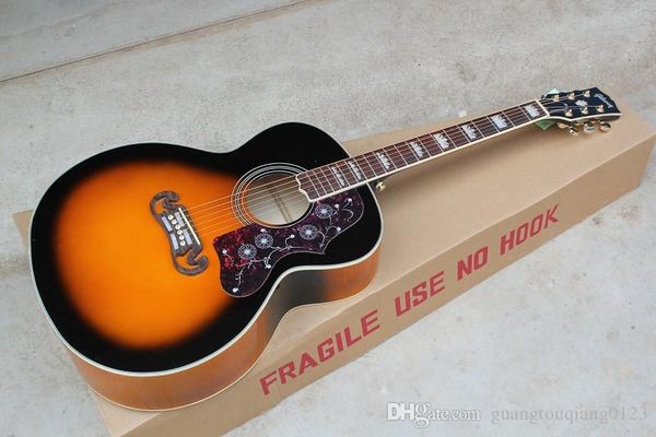 

Оптовая гитара Фабрика высокого качества Акустическая гитара Vintage Sunburst акустической гитары Grover Тюнеры